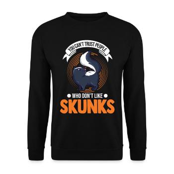 Stinktier Liebhaber - Unisex Pullover - Schwarz - Vorne - Alina (178cm) & Michal (187cm)
