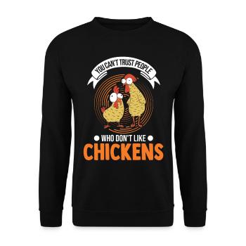 Chicken Chicken Breeding Chicken Farmer - Unisex Sweatshirt - black - Front - Alina (178cm) & Michal (187cm)