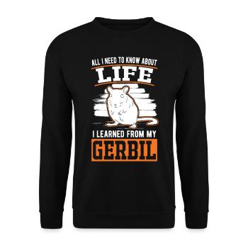 Gerbil Gift Racing Rat Germesau - Unisex Sweatshirt - black - Front - Alina (178cm) & Michal (187cm)