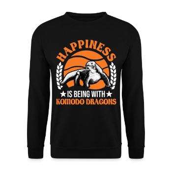 Komodo Dragon Lucky Komodo Dragon Monitor - Unisex Sweatshirt - black - Front - Alina (178cm) & Michal (187cm)