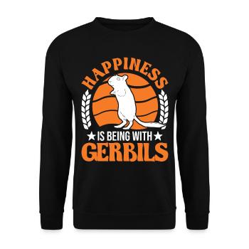 Gerbil Glück Racing Rat Germaaus - Unisex Sweatshirt - black - Front - Alina (178cm) & Michal (187cm)
