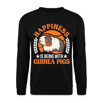 Guinea Pig Lucky Guinea Pig Guinea Pig - Unisex Sweatshirt - black - Front - Alina (178cm) & Michal (187cm)