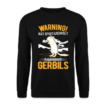 Warning Gerbil racing rat gerbil - Unisex Sweatshirt - black - Front - Alina (178cm) & Michal (187cm)