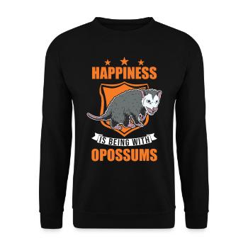 Le bonheur, c’est d’être avec les opossums Possums - Sweat-shirt Unisexe - noir - Devant - Alina (178cm) & Michal (187cm)