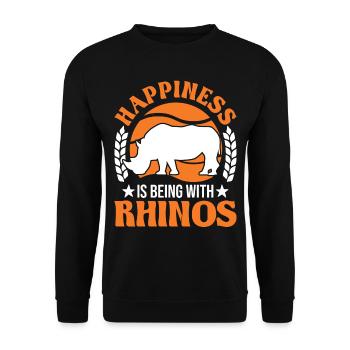 Rhinocéros Chanceux Rhinocéros - Sweat-shirt Unisexe - noir - Devant - Alina (178cm) & Michal (187cm)