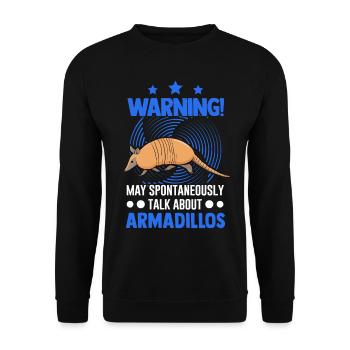 May spontaneously talk about Armadillos - Unisex Pullover - Schwarz - Vorne - Alina (178cm) & Michal (187cm)