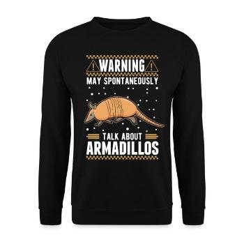 May spontaneously talk about Armadillos - Unisex Pullover - Schwarz - Vorne - Alina (178cm) & Michal (187cm)