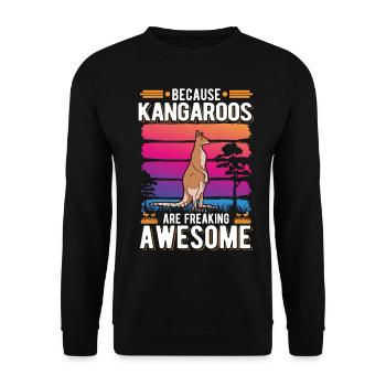 Because Kangaroos are freaking awesome Kangaroo - Unisex Sweatshirt - black - Front - Alina (178cm) & Michal (187cm)