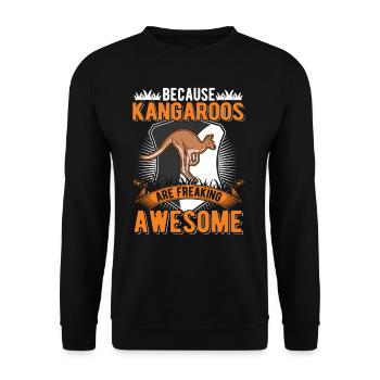 Because Kangaroos are freaking awesome Kangaroo - Unisex Sweatshirt - black - Front - Alina (178cm) & Michal (187cm)