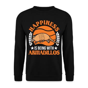 Armadillo Lucky Armadillo Armadillo - Unisex Sweatshirt - black - Front - Alina (178cm) & Michal (187cm)