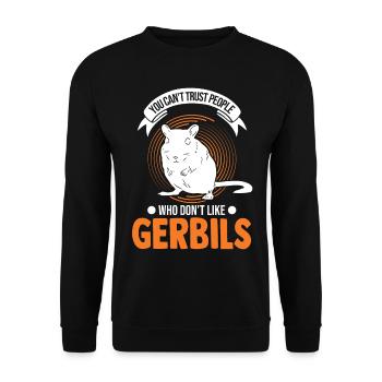 Gerbil Gift Racing Rat Germesau - Unisex Sweatshirt - black - Front - Alina (178cm) & Michal (187cm)