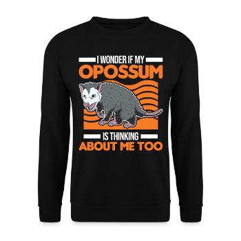 Opossum Possum Beutelratte - Unisex Pullover - Schwarz - Vorne - Alina (178cm) & Michal (187cm)