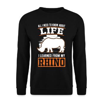 Rhinocéros Cadeau Rhinocéros - Sweat-shirt Unisexe - noir - Devant - Alina (178cm) & Michal (187cm)