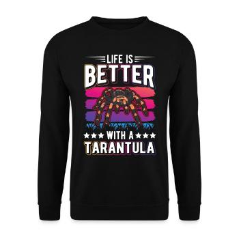 La vie est meilleure avec une Tarentule Tarantel - Sweat-shirt Unisexe - noir - Devant - Alina (178cm) & Michal (187cm)