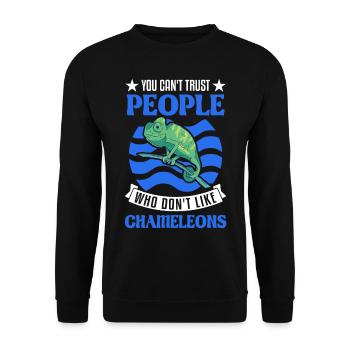 Chameleon Gift Chameleon - Unisex Sweatshirt - black - Front - Alina (178cm) & Michal (187cm)