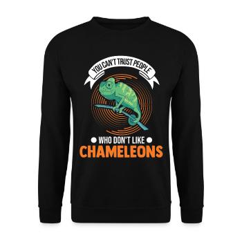 Chameleon Gift Chameleon - Unisex Sweatshirt - black - Front - Alina (178cm) & Michal (187cm)