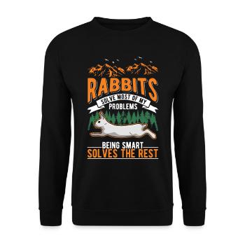 Rabbit Rabbit Rabbit Rabbit - Unisex Sweatshirt - black - Front - Alina (178cm) & Michal (187cm)