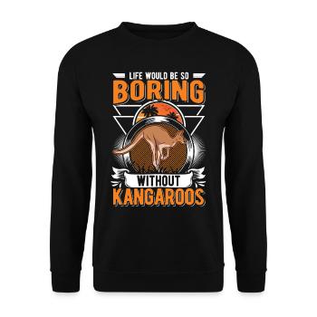 Kangourou australien Kangourou d’Australie - Sweat-shirt Unisexe - noir - Devant - Alina (178cm) & Michal (187cm)