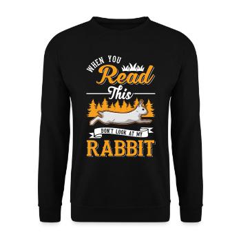 Rabbit Rabbit Rabbit Rabbit - Unisex Sweatshirt - black - Front - Alina (178cm) & Michal (187cm)