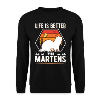 Life is better with Martens Marder Tree Marten - Unisex Sweatshirt - black - Front - Alina (178cm) & Michal (187cm)
