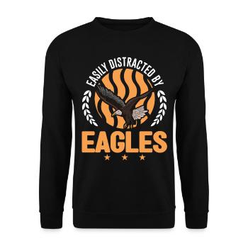 Easily distracted by Eagles Golden Eagle Eagle - Unisex Sweatshirt - black - Front - Alina (178cm) & Michal (187cm)