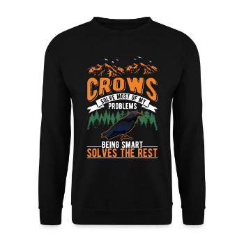 Crow Raven Raven Crow Keeping Crow Breeder - Unisex Sweatshirt - black - Front - Alina (178cm) & Michal (187cm)