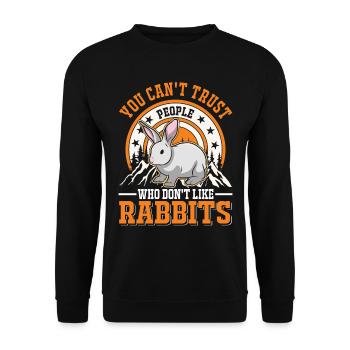 Rabbit Rabbit Rabbit Rabbit - Unisex Sweatshirt - black - Front - Alina (178cm) & Michal (187cm)