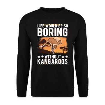 Kangourou australien Kangourou d’Australie - Sweat-shirt Unisexe - noir - Devant - Alina (178cm) & Michal (187cm)
