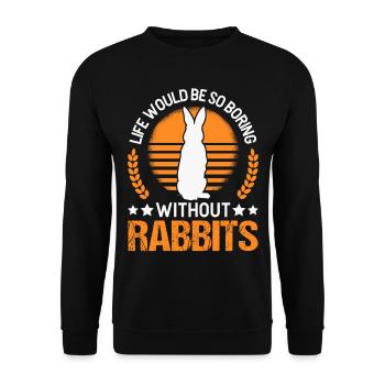 Rabbit Gift Rabbit Rabbit - Unisex Sweatshirt - black - Front - Alina (178cm) & Michal (187cm)