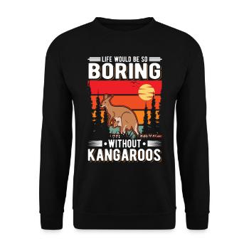 Kangourou australien Kangourou d’Australie - Sweat-shirt Unisexe - noir - Devant - Alina (178cm) & Michal (187cm)
