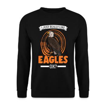 J’aime vraiment Eagles Golden Eagle Eagle - Sweat-shirt Unisexe - noir - Devant - Alina (178cm) & Michal (187cm)