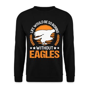 Steinadler Adlerzucht Falkner Adler - Unisex Pullover - Schwarz - Vorne - Alina (178cm) & Michal (187cm)
