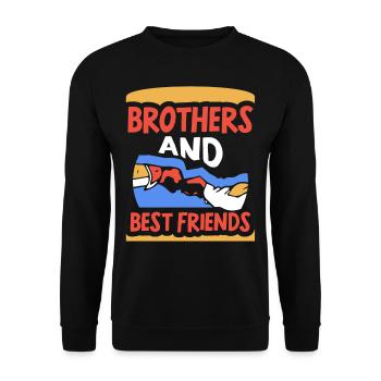 Brothers and Best Friends Team Brother Friend - Unisex Sweatshirt - black - Front - Alina (178cm) & Michal (187cm)