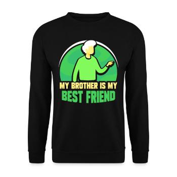 Mein Bruder Ist Mein Bester Freund Team Brüder - Unisex Pullover - Schwarz - Vorne - Alina (178cm) & Michal (187cm)