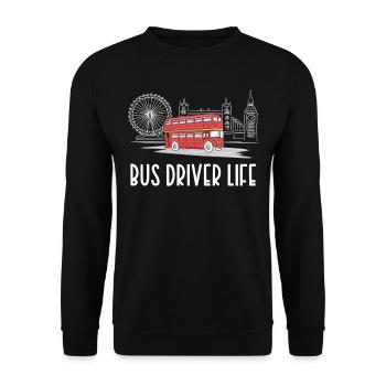 Life of a Bus Driver Bus Driving Bus Bus Driver - Unisex Sweatshirt - black - Front - Alina (178cm) & Michal (187cm)