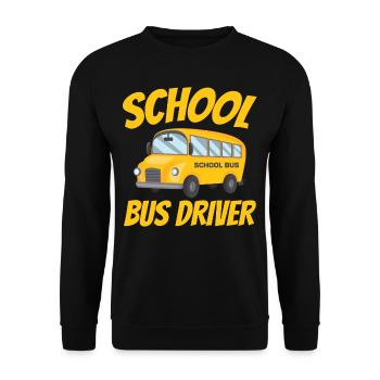 Chauffeur d’autobus scolaire Autocar De voyage - Sweat-shirt Unisexe - noir - Devant - Alina (178cm) & Michal (187cm)
