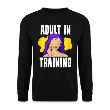 Adulte en éducation Anniversaire d’adulte - Sweat-shirt Unisexe - noir - Devant - Alina (178cm) & Michal (187cm)
