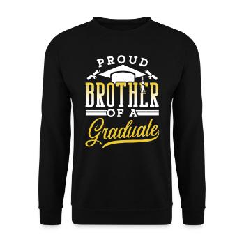 Stolzer Bruder Eines Absolventen Absolvent - Unisex Pullover - Schwarz - Vorne - Alina (178cm) & Michal (187cm)