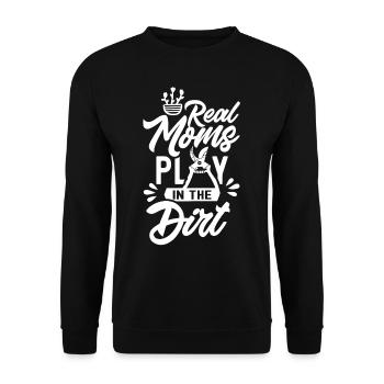 Les vraies mères jouent dans le jardin de terre mère maman - Sweat-shirt Unisexe - noir - Devant - Alina (178cm) & Michal (187cm)