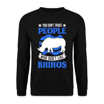 Rhinocéros Cadeau Rhinocéros - Sweat-shirt Unisexe - noir - Devant - Alina (178cm) & Michal (187cm)