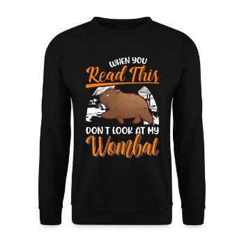 Australischer Wombat Geschenk - Unisex Pullover - Schwarz - Vorne - Alina (178cm) & Michal (187cm)