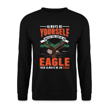 Steinadler Falkner Adlerzucht Adler - Unisex Pullover - Schwarz - Vorne - Alina (178cm) & Michal (187cm)