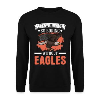 Steinadler Adlerzucht Falkner Adler - Unisex Pullover - Schwarz - Vorne - Alina (178cm) & Michal (187cm)