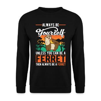 Ferret Lover Ferret Cadeau - Sweat-shirt Unisexe - noir - Devant - Alina (178cm) & Michal (187cm)