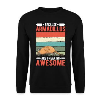 Because Armadillos are freaking awesome armadillo - Unisex Sweatshirt - black - Front - Alina (178cm) & Michal (187cm)