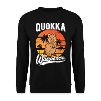 Quokka Whisperer Kangourou à queue courte - Sweat-shirt Unisexe - noir - Devant - Alina (178cm) & Michal (187cm)