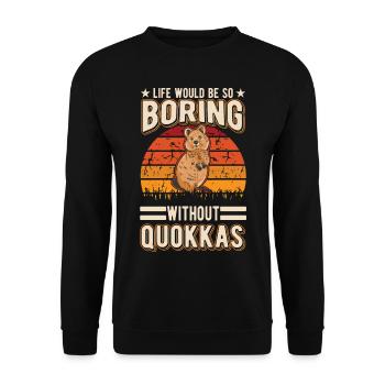 Quokka Cadeau Kangourou à queue courte - Sweat-shirt Unisexe - noir - Devant - Alina (178cm) & Michal (187cm)