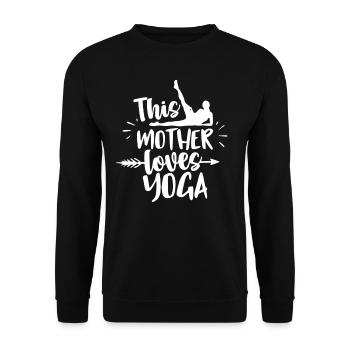 This Mother Loves Yoga Mama Mommy Hobby - Unisex Sweatshirt - black - Front - Alina (178cm) & Michal (187cm)