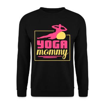 Yoga Mami Hobby Mutter Mama - Unisex Pullover - Schwarz - Vorne - Alina (178cm) & Michal (187cm)