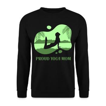Proud Yoga Mother Mama Hobby Mommy - Unisex Sweatshirt - black - Front - Alina (178cm) & Michal (187cm)